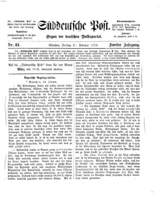 Süddeutsche Post Freitag 25. Februar 1870