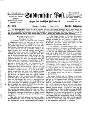 Süddeutsche Post Samstag 11. Juni 1870
