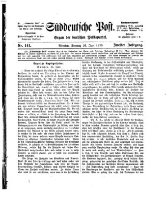Süddeutsche Post Sonntag 26. Juni 1870