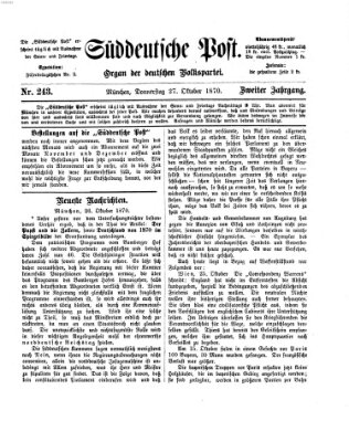 Süddeutsche Post Donnerstag 27. Oktober 1870