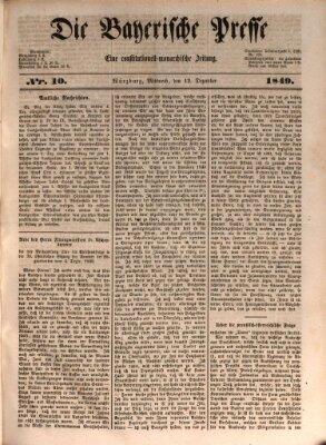 Die Bayerische Presse Mittwoch 12. Dezember 1849