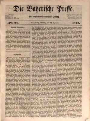 Die Bayerische Presse Samstag 29. Dezember 1849