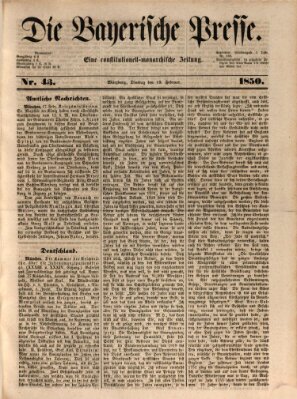 Die Bayerische Presse Dienstag 19. Februar 1850
