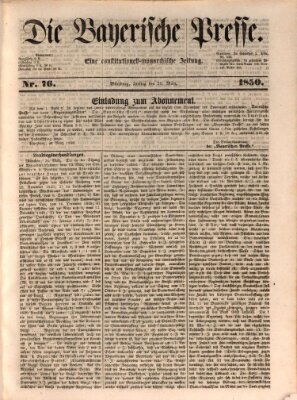 Die Bayerische Presse Freitag 29. März 1850