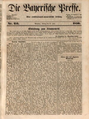 Die Bayerische Presse Dienstag 25. Juni 1850