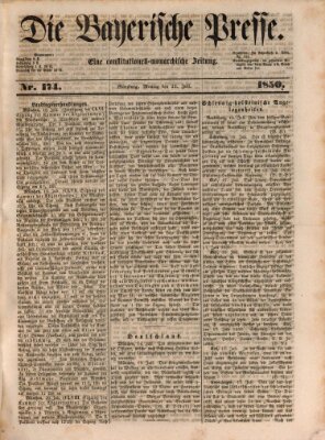 Die Bayerische Presse Montag 22. Juli 1850