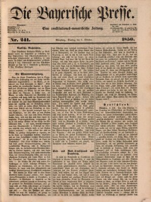 Die Bayerische Presse Dienstag 8. Oktober 1850