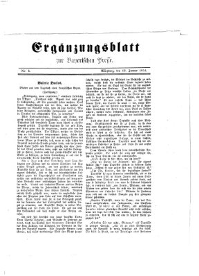 Die Bayerische Presse Sonntag 12. Januar 1851