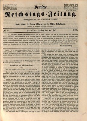 Deutsche Reichstags-Zeitung Freitag 14. Juli 1848