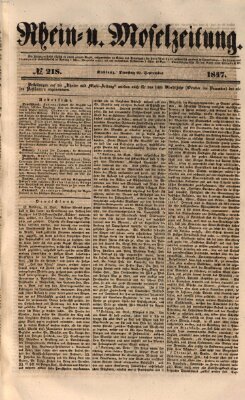 Rhein- und Mosel-Zeitung Dienstag 21. September 1847