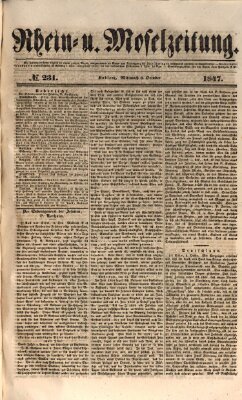 Rhein- und Mosel-Zeitung Mittwoch 6. Oktober 1847