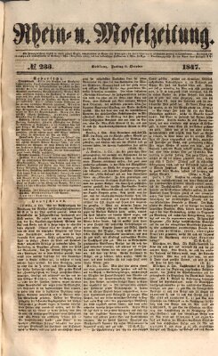 Rhein- und Mosel-Zeitung Freitag 8. Oktober 1847