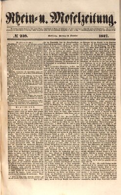 Rhein- und Mosel-Zeitung Freitag 15. Oktober 1847