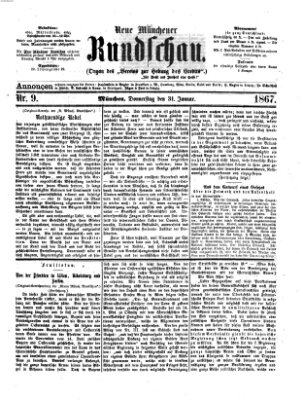Neue Münchener Rundschau Donnerstag 31. Januar 1867