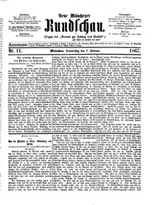 Neue Münchener Rundschau Donnerstag 7. Februar 1867