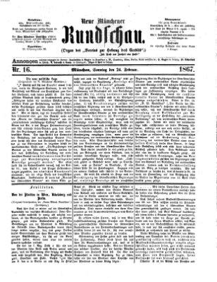 Neue Münchener Rundschau Sonntag 24. Februar 1867
