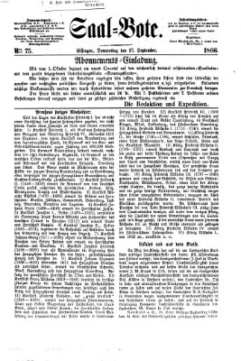 Saal-Bote Donnerstag 27. September 1866