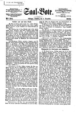Saal-Bote Dienstag 4. Dezember 1866