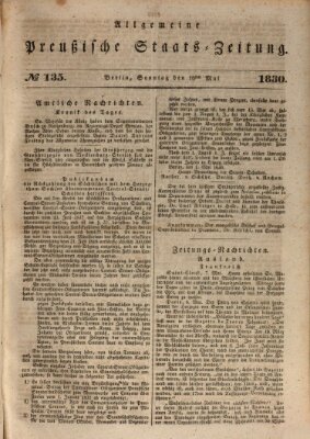 Allgemeine preußische Staats-Zeitung Sonntag 16. Mai 1830