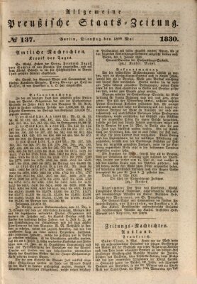 Allgemeine preußische Staats-Zeitung Dienstag 18. Mai 1830