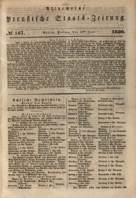 Allgemeine preußische Staats-Zeitung Freitag 18. Juni 1830