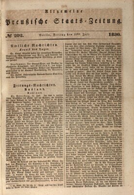 Allgemeine preußische Staats-Zeitung Freitag 23. Juli 1830