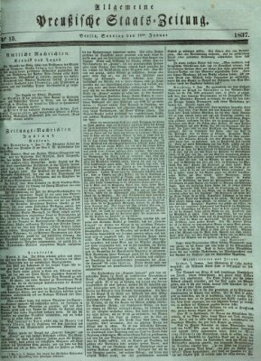 Allgemeine preußische Staats-Zeitung Sonntag 15. Januar 1837