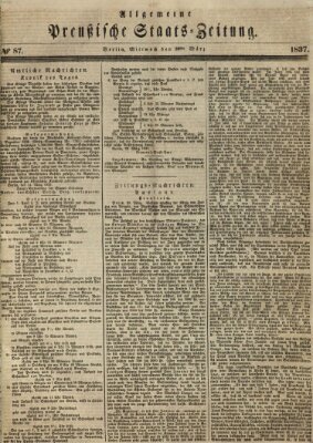 Allgemeine preußische Staats-Zeitung Mittwoch 29. März 1837