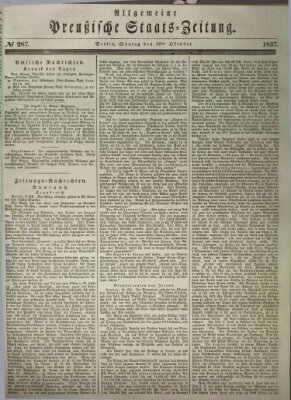 Allgemeine preußische Staats-Zeitung Montag 16. Oktober 1837