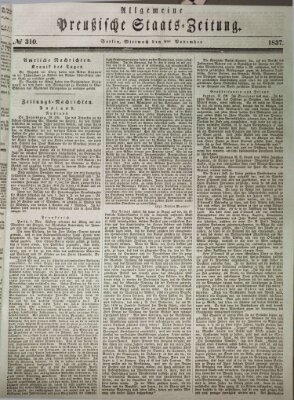 Allgemeine preußische Staats-Zeitung Mittwoch 8. November 1837