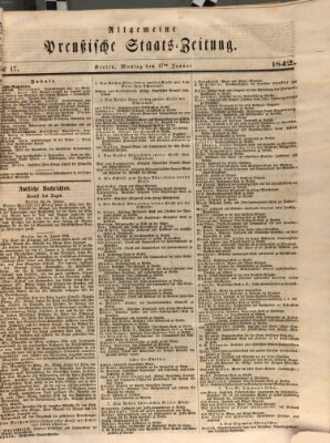 Allgemeine preußische Staats-Zeitung Montag 17. Januar 1842