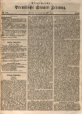Allgemeine preußische Staats-Zeitung Sonntag 26. Juni 1842