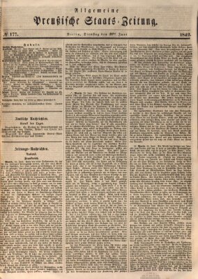 Allgemeine preußische Staats-Zeitung Dienstag 28. Juni 1842