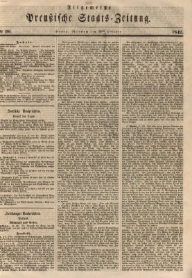 Allgemeine preußische Staats-Zeitung Mittwoch 19. Oktober 1842