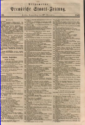 Allgemeine preußische Staats-Zeitung Donnerstag 24. November 1842