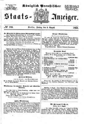Königlich Preußischer Staats-Anzeiger (Allgemeine preußische Staats-Zeitung) Freitag 5. August 1853