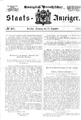 Königlich Preußischer Staats-Anzeiger (Allgemeine preußische Staats-Zeitung) Sonntag 17. Dezember 1854