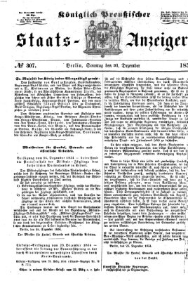 Königlich Preußischer Staats-Anzeiger (Allgemeine preußische Staats-Zeitung) Sonntag 31. Dezember 1854