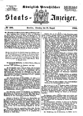 Königlich Preußischer Staats-Anzeiger (Allgemeine preußische Staats-Zeitung) Dienstag 28. August 1855