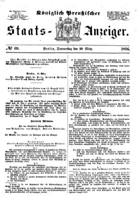 Königlich Preußischer Staats-Anzeiger (Allgemeine preußische Staats-Zeitung) Donnerstag 20. März 1856