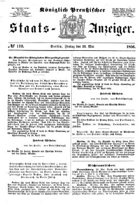 Königlich Preußischer Staats-Anzeiger (Allgemeine preußische Staats-Zeitung) Freitag 23. Mai 1856