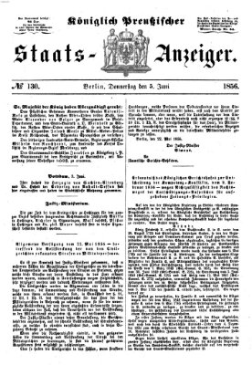 Königlich Preußischer Staats-Anzeiger (Allgemeine preußische Staats-Zeitung) Donnerstag 5. Juni 1856