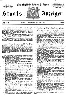 Königlich Preußischer Staats-Anzeiger (Allgemeine preußische Staats-Zeitung) Donnerstag 26. Juni 1856