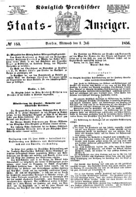 Königlich Preußischer Staats-Anzeiger (Allgemeine preußische Staats-Zeitung) Mittwoch 2. Juli 1856