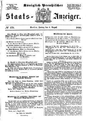 Königlich Preußischer Staats-Anzeiger (Allgemeine preußische Staats-Zeitung) Freitag 1. August 1856