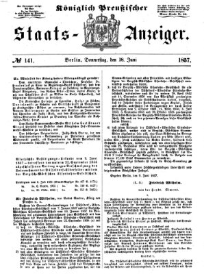 Königlich Preußischer Staats-Anzeiger (Allgemeine preußische Staats-Zeitung) Donnerstag 18. Juni 1857