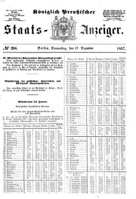 Königlich Preußischer Staats-Anzeiger (Allgemeine preußische Staats-Zeitung) Donnerstag 17. Dezember 1857