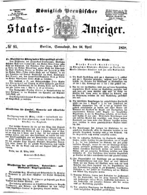 Königlich Preußischer Staats-Anzeiger (Allgemeine preußische Staats-Zeitung) Samstag 24. April 1858