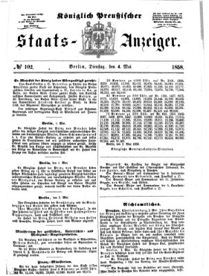 Königlich Preußischer Staats-Anzeiger (Allgemeine preußische Staats-Zeitung) Dienstag 4. Mai 1858