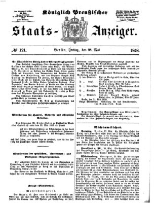 Königlich Preußischer Staats-Anzeiger (Allgemeine preußische Staats-Zeitung) Freitag 28. Mai 1858